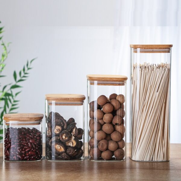 Glass Food Canisters with Bamboo Lids - 图片 2