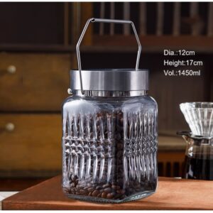 Diamond Glass Jar with Handle