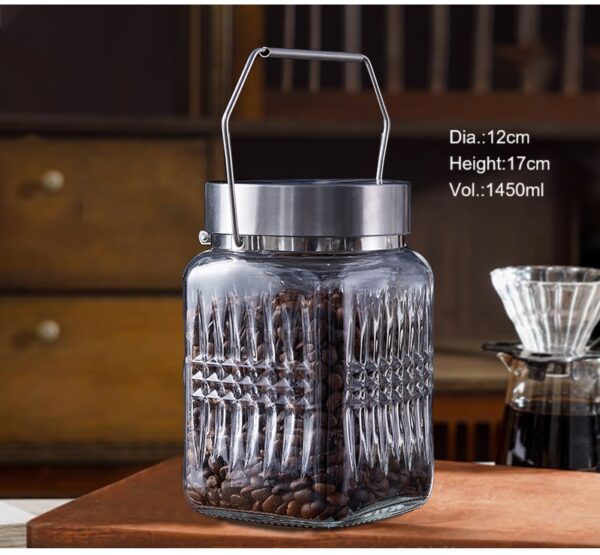 Diamond Glass Jar with Handle