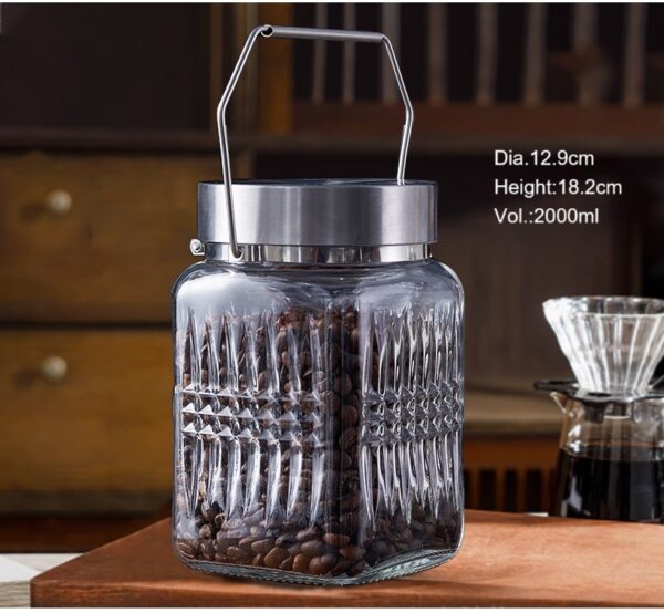 2000ml glass jar for coffee bean