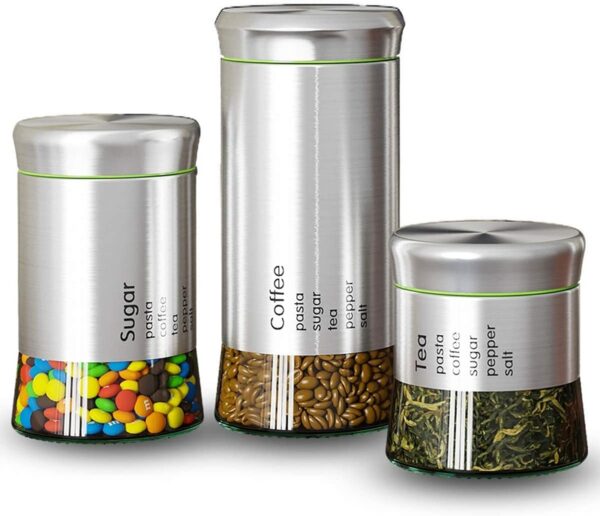 glass jar with stainless steel coating