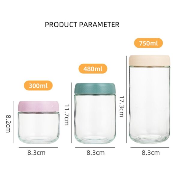 3 size glass jars