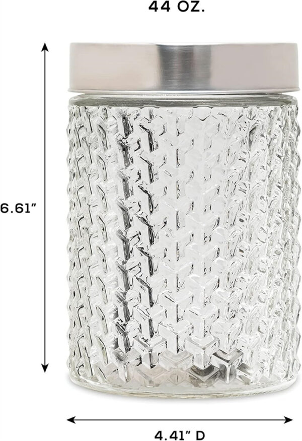 Weaving Pattern Round Glass Jar - 图片 5