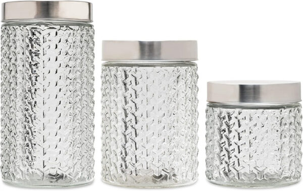 Weaving Pattern Round Glass Jar - 图片 3