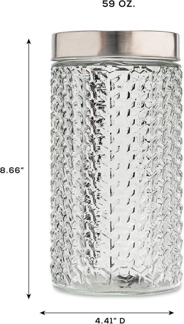Weaving Pattern Round Glass Jar - 图片 6