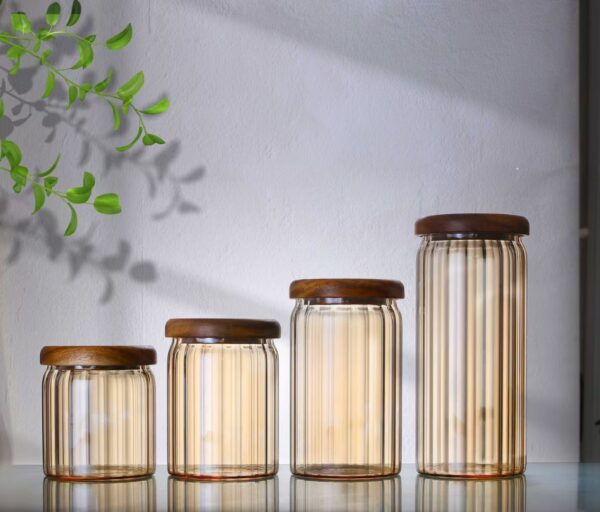 Amber Color glass jar