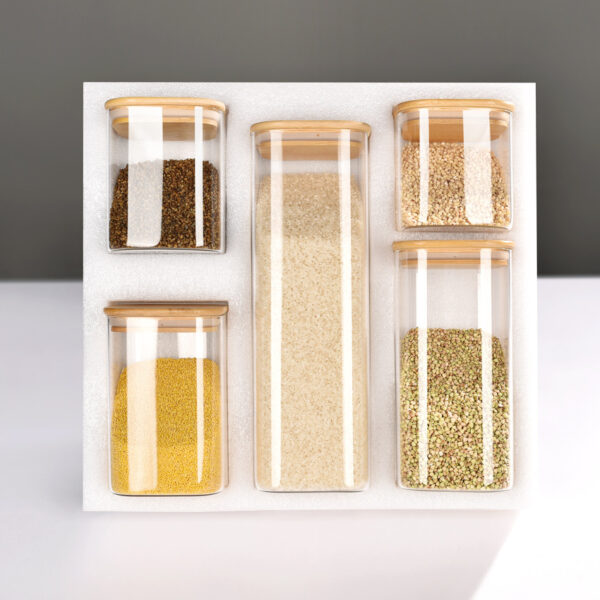 Glass Food Canisters with Bamboo Lids - 图片 4