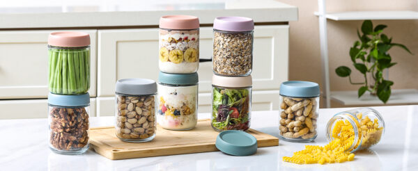 Stackable Glass Storage Jars