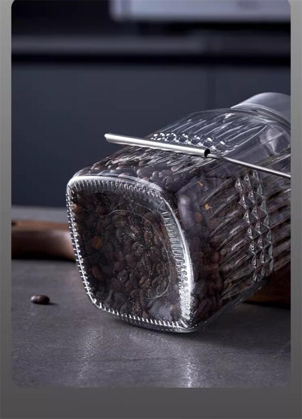 Diamond Pattern Glass Jar with Handle - 图片 4