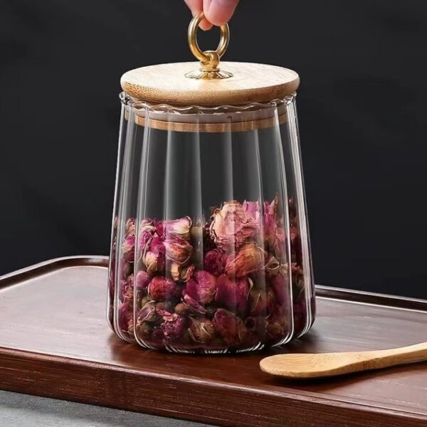 Petal-like design makes the Glass Container - 图片 2