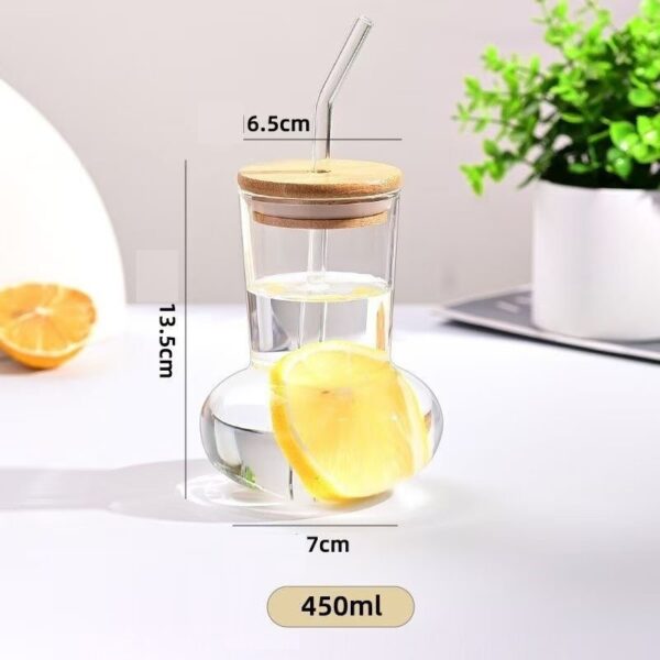 customized glass cup with bamboo lid