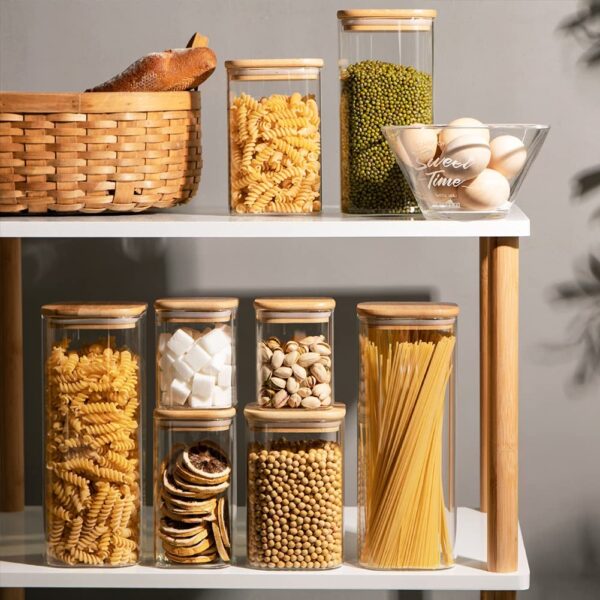 Glass Food Canisters with Bamboo Lids - 图片 3