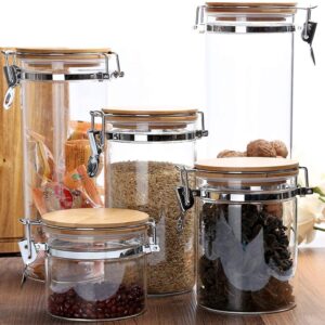 Line up our glass storage container sets on the kitchen counters to keep dry ingredients such as Pasta, cereal, beans, rice, nuts etc, perfect for pantry organization and storage. Great product for coffee and tea lovers to store your coffee beans and powders, tea, sugars and snacks. they are practical, easy open and close, stylish for modern kitchen counter and pantry.