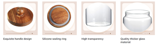 high quality of lids,seal and glass