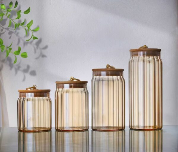 Amber new designs glass canister