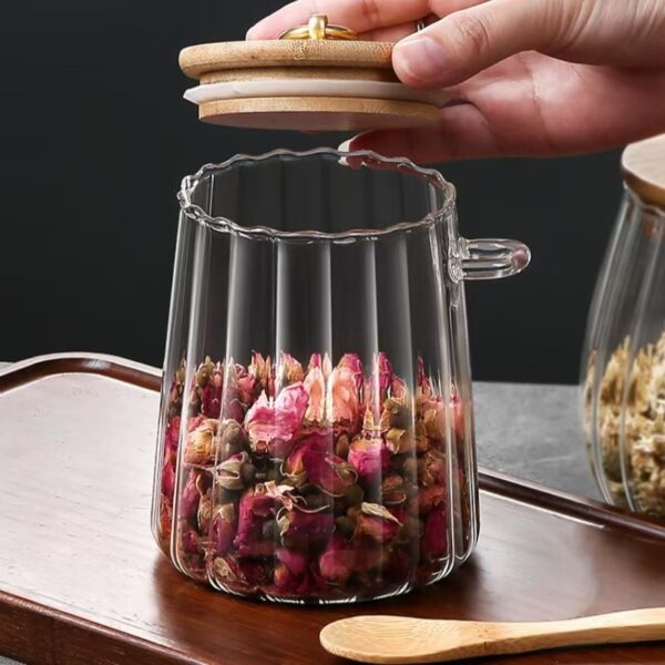 Petal-like design makes the Glass Container - 图片 4