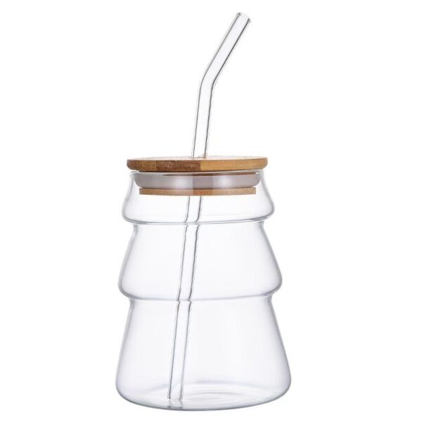 Drinking Glasses with Bamboo lids &Glass Straw 1 - 图片 3
