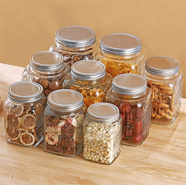 Diamond Engraved Glass Storage Jar - 图片 4