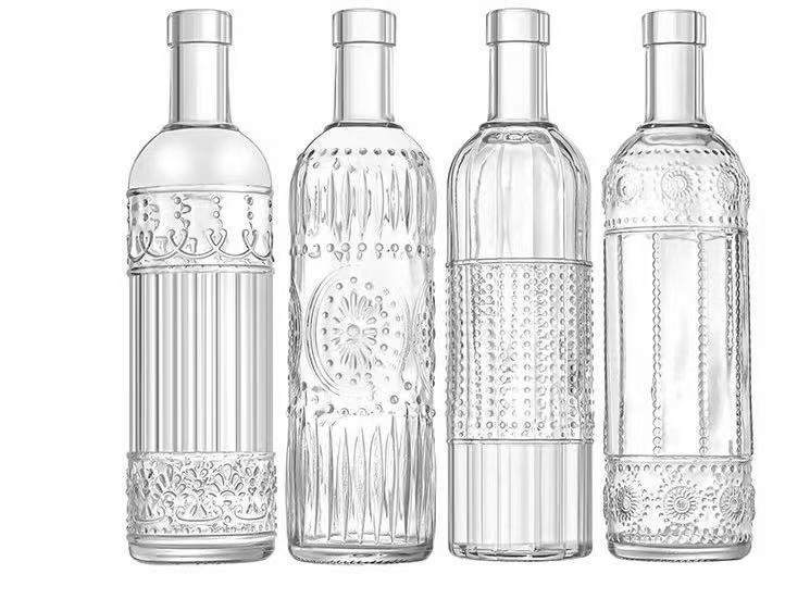 embossing glass bottle